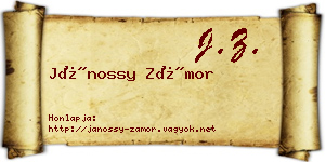 Jánossy Zámor névjegykártya